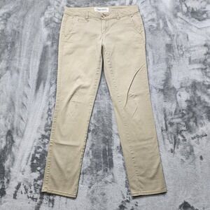 Aeropostale Pants Womens 2 SHORT Beige Khaki Skinny Twill Chino Stretch Preppy